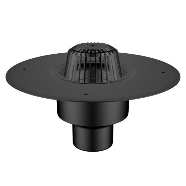 Dachablauf + Lüfteruntert. DN125 Klemm- + Schweißflansch - 1