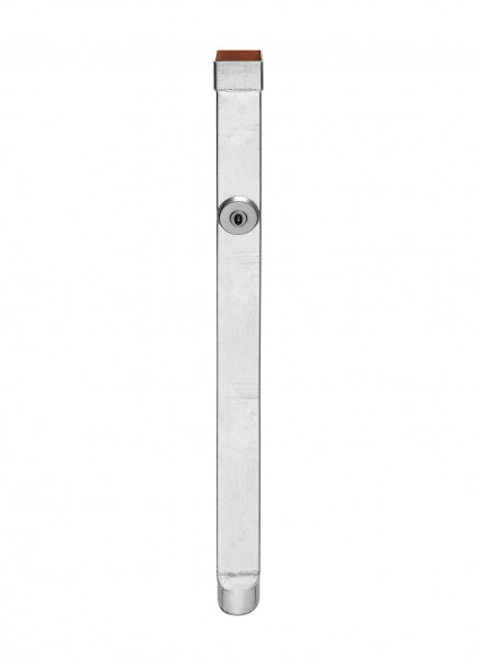 Standrohr quadratisch 1,5 m mit Reinigungsdeckel 100x100 Stahl verzinkt | GRÖMO® - 1