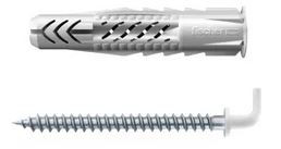 fischer Universaldübel UX 8 x 50 RH mit Winkelhaken, nylonbeschichtet (Inhalt: 2 Stück) - 1