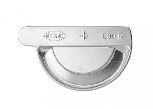 Steckrinnenboden halbrund rechts 400 Aluminium | GRÖMO® - 1