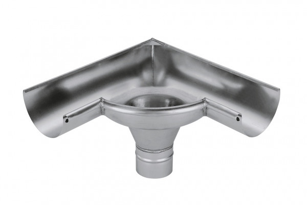 Rinnenerweiterung Inneneckform für halbrunde Rinne 400/120 Zink | GRÖMO® - 1