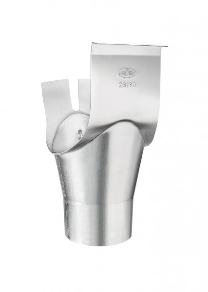 Schrägstutzen zylindrischer Auslauf, halbrunde Rinne 333/100 Zink| GRÖMO® - 1