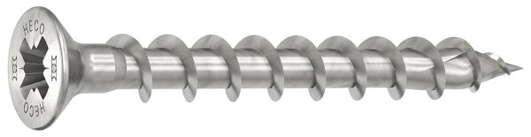 HECO-TOPIX-plus A2 4,5 x 40, Beschlagschraube, Senkkopf, Pozi-Drive, VVG, 500 St. - 1