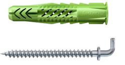 fischer Universaldübel UX Green 6 x 35 R WH mit Rand und Winkelhaken SB-Karte (Inhalt: 4 Stück) - 1