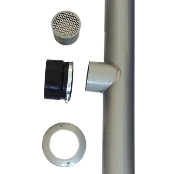 Zn Fassadenabzweig 100 mm mit Anschlussmuffe - 1