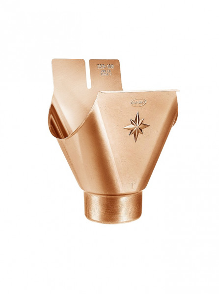 Einhangstutzen oval, halbrunde Rinne 250/60 Kupfer| GRÖMO® - 1