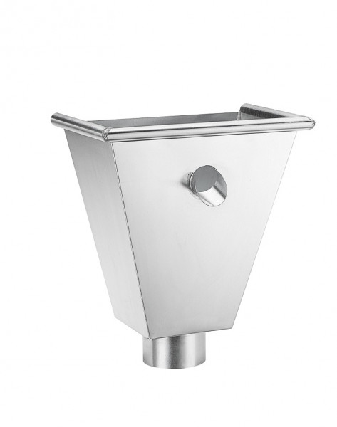 Wasserfangkasten wandanliegend eckig mit Überlauf 76 Zink | GRÖMO® - 1