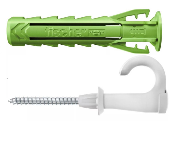 fischer Spreizdübel SX Plus Green 6 x 30 EasyHook Round A2 K (Inhalt: 4 Stück) - 1