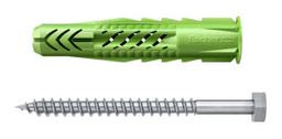 fischer Universaldübel UX Green 8 x 50 R S mit Rand und Edelstahlschraube A2 (Inhalt: 4 Stück) - 1