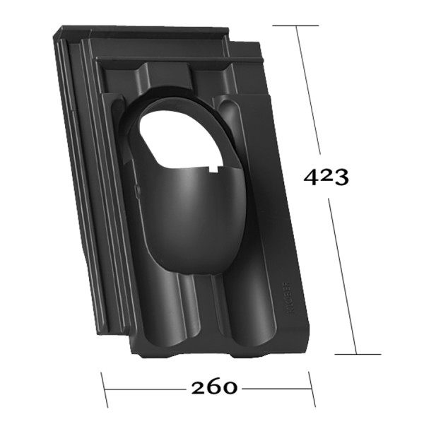 ERLUS ERGOLDSBACHER GROßFALZZIEGEL rot, Grundplatte ohne Rohr - 1