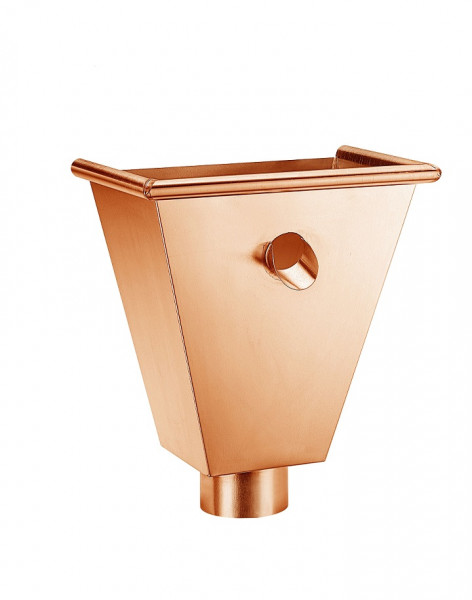 Wasserfangkasten wandanliegend eckig mit Überlauf 76 Kupfer| GRÖMO® - 1