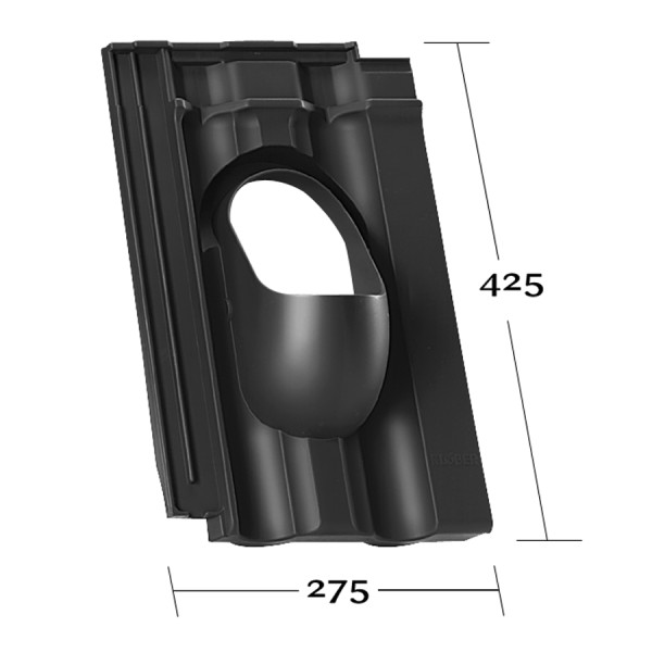 MEGATON FALZZIEGEL rot, Grundplatte ohne Rohr - 1