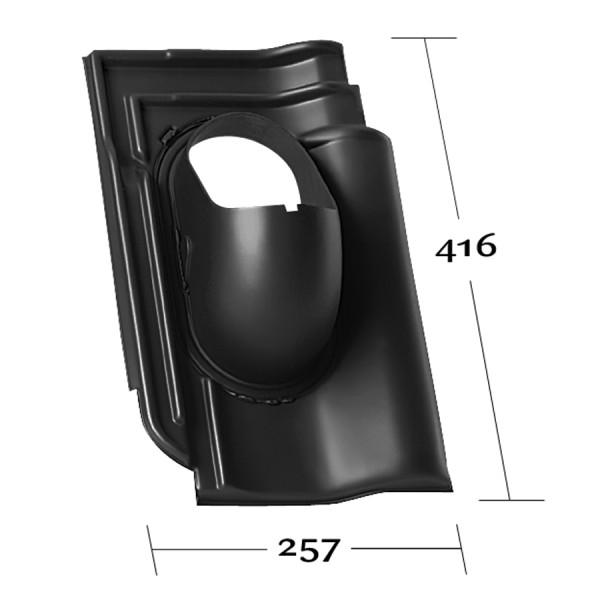 NELSKAMP FLACHDACHZIEGEL F15 NE dunkelbraun, Grundplatte ohne Rohr - 1
