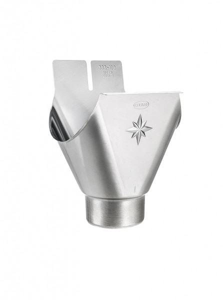 Einhangstutzen oval, halbrunde Rinne 500/120 Zink | GRÖMO® - 1