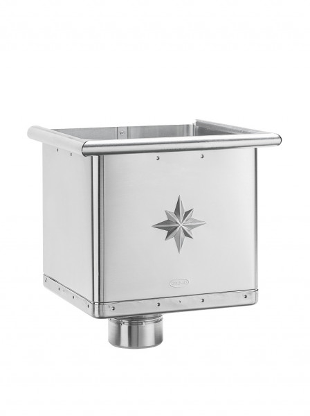 Wasserfangkasten kubisch exzentrisch 80 Zink | GRÖMO® - 1