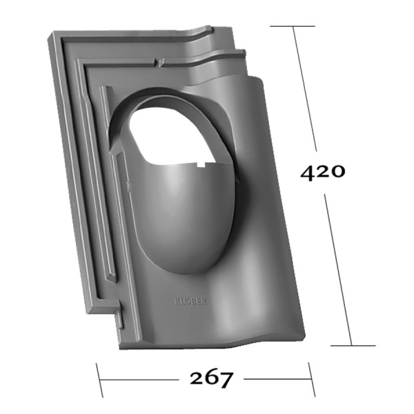 RUPP FLACHDACHPFANNE rot, Grundplatte ohne Rohr - 1