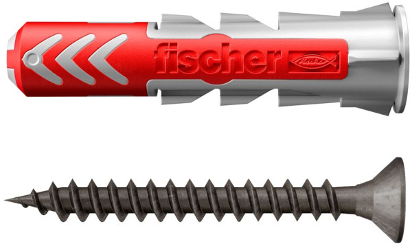 fischer DuoPower 8 x 40 mit schwarz verzinkten Schrauben im Industriedesign (Inhalt: 10 Stück) - 1
