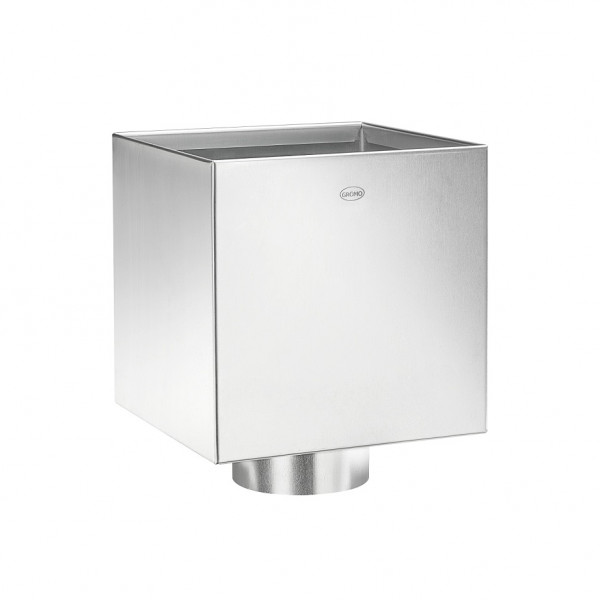 Flachdach-Wasserfangkasten kubisch mit Zulauf 100/100 Zink | GRÖMO® - 1