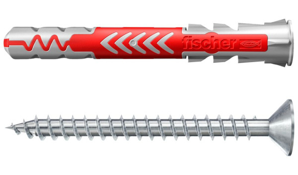fischer DuoPower 6 x 30 S Schraube nicht rostender Stahl A2 (Inhalt: 4 Stück) - 1