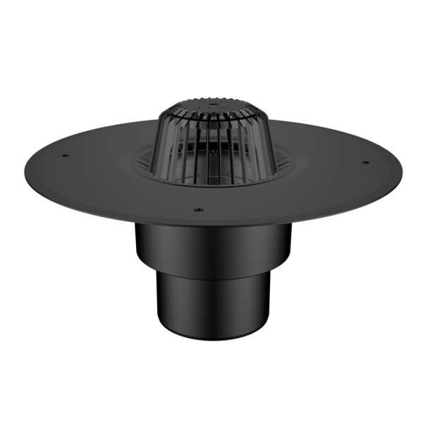 Dachablauf + Lüfteruntert. DN160 Klemm- + Schweißflansch - 1