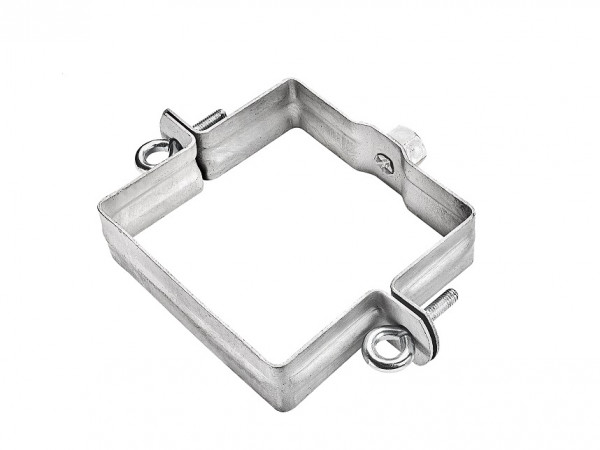 Fallrohrschelle quadratisch 100x100 mit Gewindemutter M10 Stahl verzinkt | GRÖMO® - 1