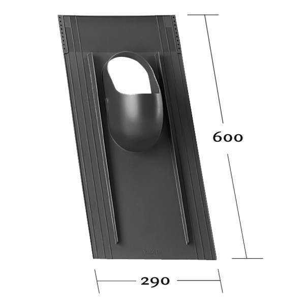 BIBERSCHWANZZIEGEL rot, Grundplatte ohne Rohr - 1