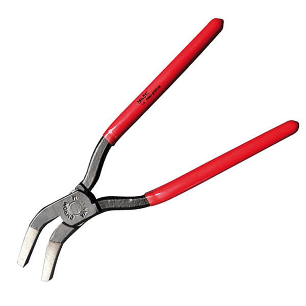 Flachzange 45° gebogen mit feiner Zahnung PVC-Griff - 1