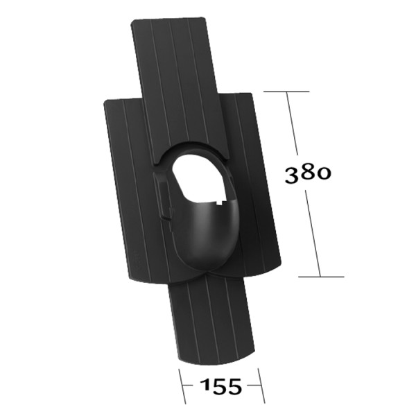 BIBERSCHWANZZIEGEL rot, Grundplatte ohne Rohr - 1