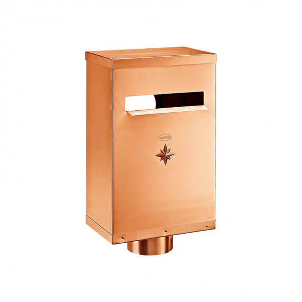 Flachdach-Wasserfangkasten mit Zulauf 75/100 Kupfer | GRÖMO® - 1