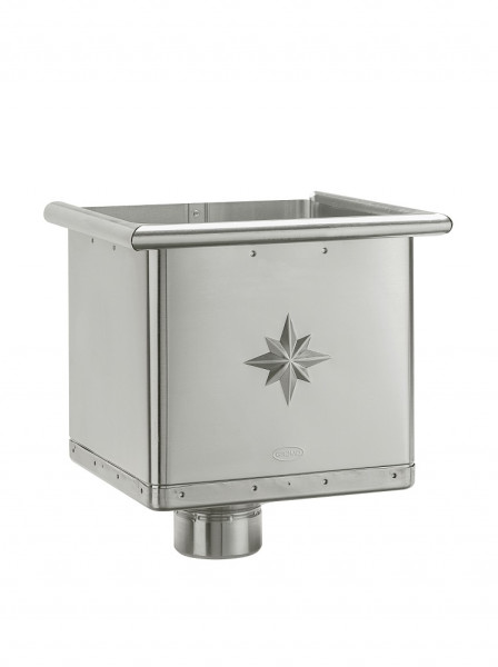 Wasserfangkasten kubisch exzentrisch 120 Quartz Zink vorbewittert | GRÖMO® - 1