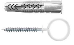 fischer Universaldübel UX 8 x 50 OH mit Ösenhaken, nylonbeschichtet (Inhalt: 2 Stück) - 1