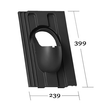 STRANGFALZZIEGEL rot, Grundplatte ohne Rohr - 1