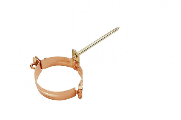 Fallrohrschelle 60 mit Schlagstift 140mm Kupfer | GRÖMO® - 1